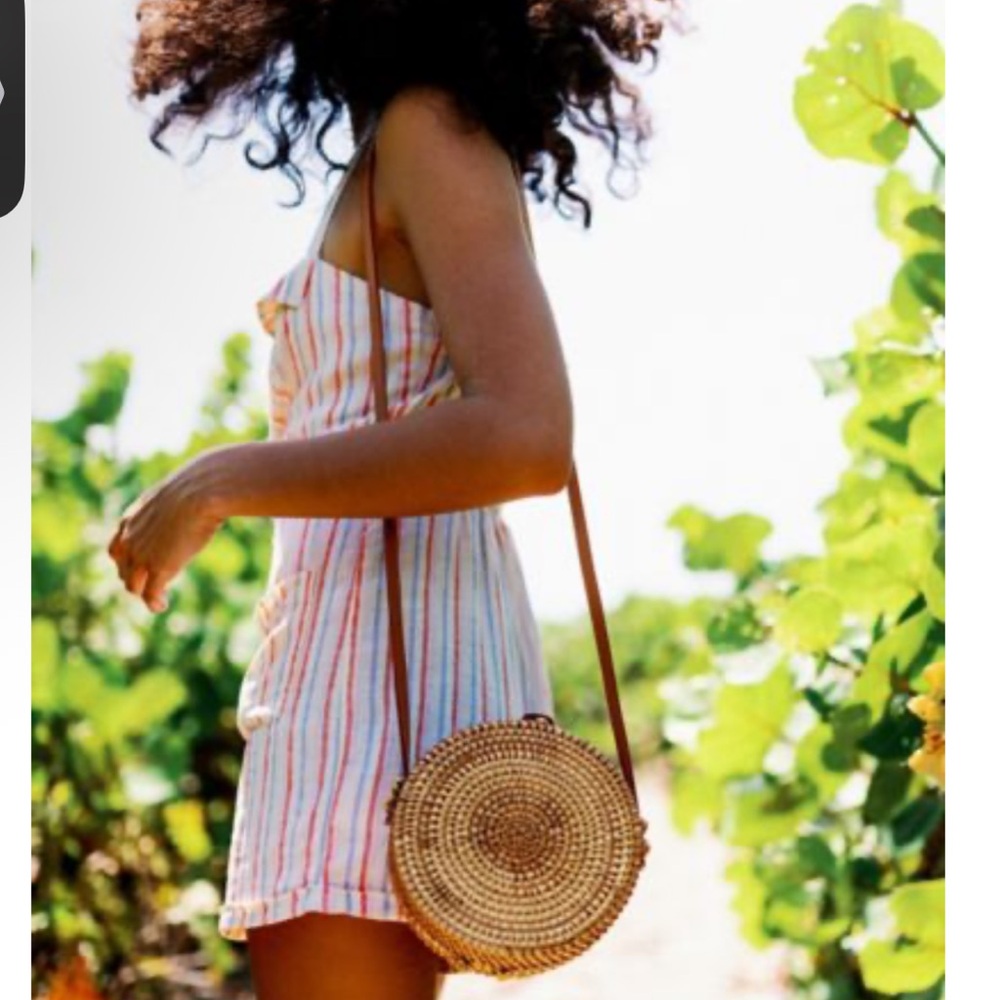 Urban Outfitters Rattan Mini Circle/Crossbody Bag.